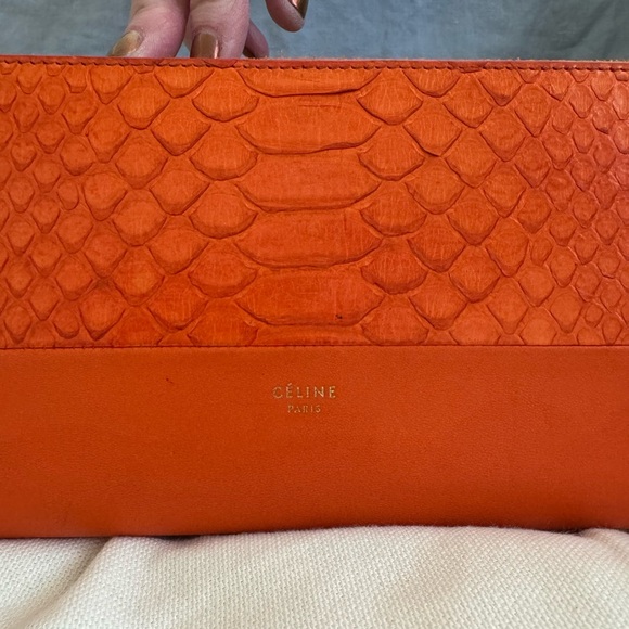 Céline orange Python wallet - Picture 2 of 5